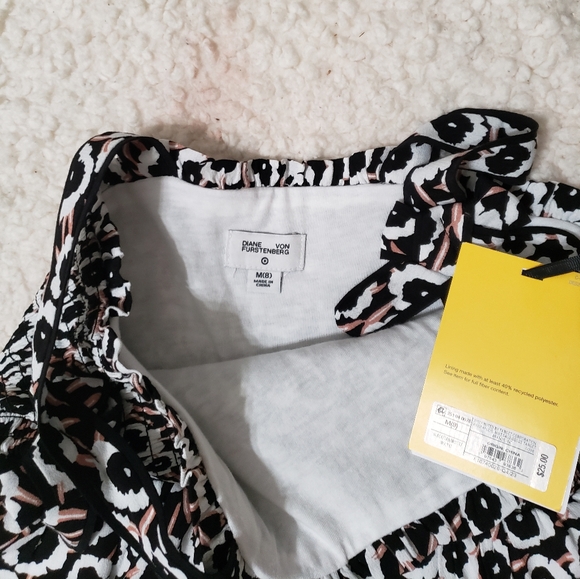 Dvf for Target Kid's Smocked Tie Strap Neutral Poppy Midi Dress - Picture 9 of 9